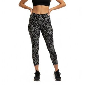 Abstract Print Leggings, Women’s S/M, Black Gray